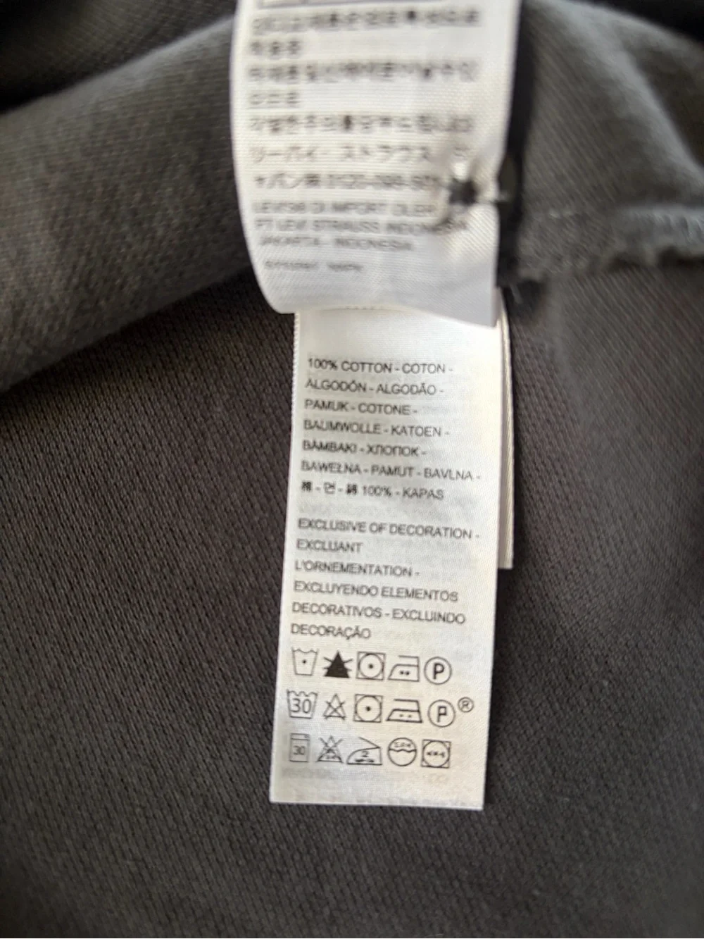 Levi's Men's Housemark Regular fit Charcoal Gray Polo with Red Logo Size XL